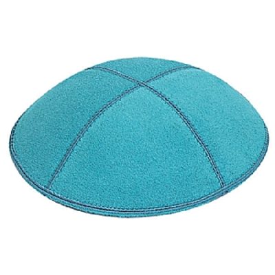 Turquoise suede kippah